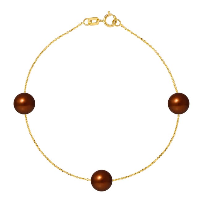 Just Pearl Golden Chocolate Freshwater Pearl Bracelet