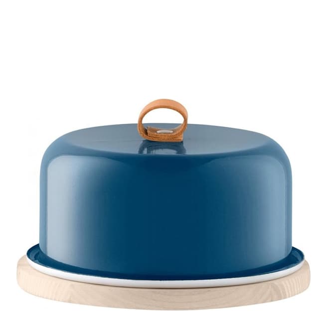 LSA Juniper Blue Utility Cheese Dome with Ash Base, 20cm