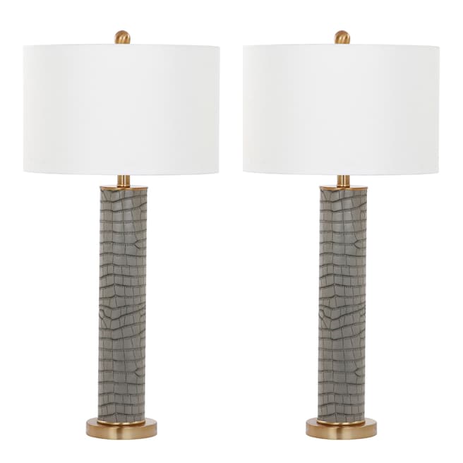 Safavieh Set of 2 Grey Lombard Table Lamps