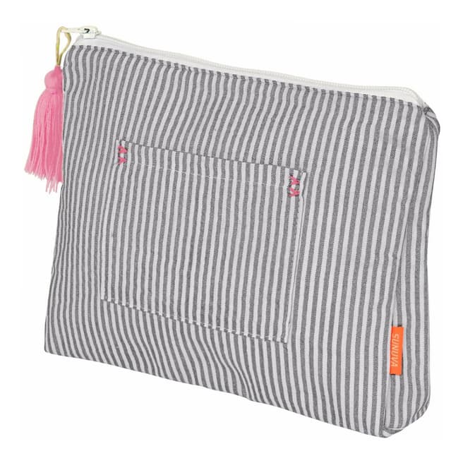 Sunuva Grey Stripe Wash Bag