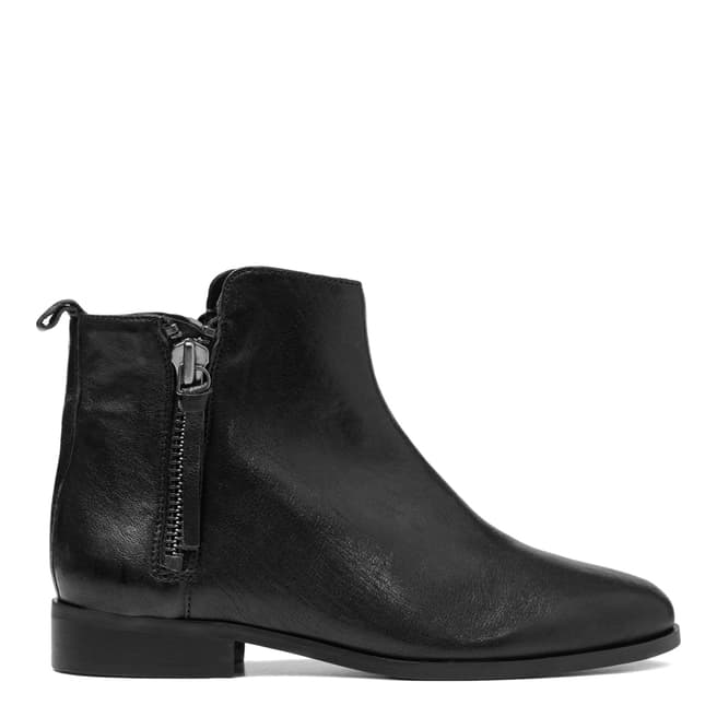 French Sole Black Leather Charlotte Ankle Boots