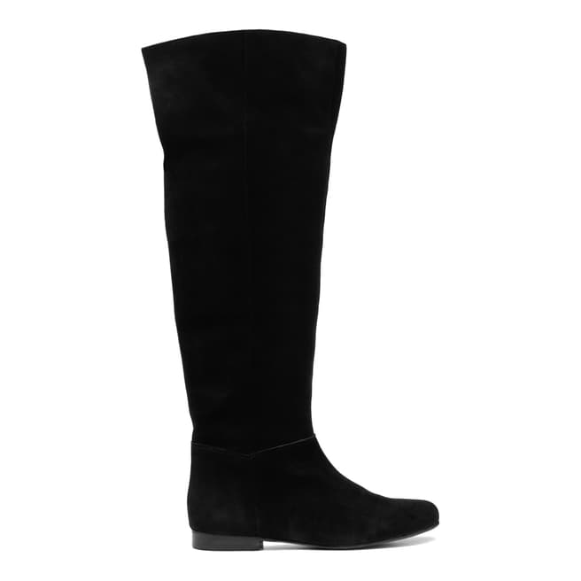 French Sole Black Suede Pandora Calf Boots