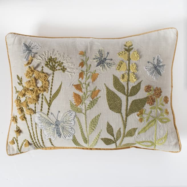 Kilburn & Scott Grasmere Embroidered Floral Cushion 35x50cm