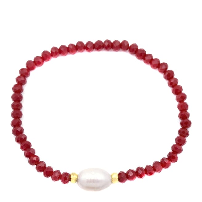 White label by Liv Oliver Gold Plated Red Charm Bracelet
