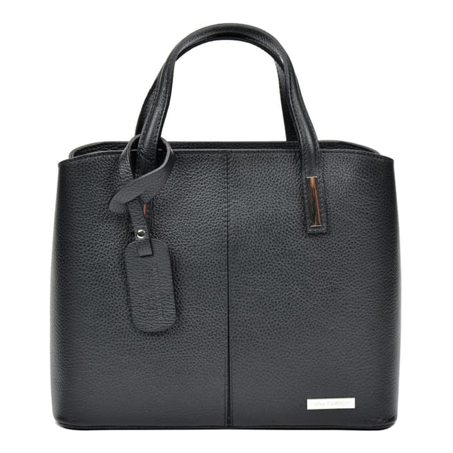 Sofia Cardoni Black Leather Tote Bag