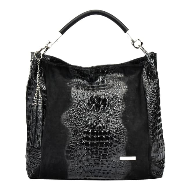 Sofia Cardoni Black Leather Hobo Bag