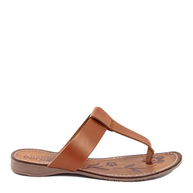 Dolce Amore Tan Leather Toe Thong Sandals