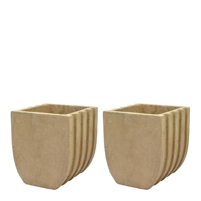 Rustic Garden Sand Set Of Two Wentworth Curved Planters