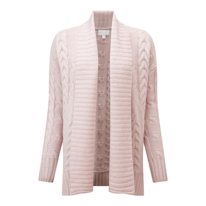 Pure Collection Oyster Twist Luxury Cashmere Cable Cardigan