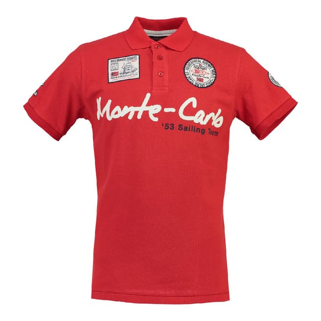 Geographical Norway Men's Red Komen Short Sleeve Polo