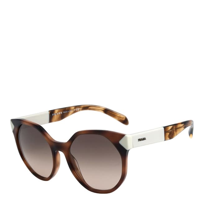 Prada Women's Striped Dark Brown Sunglasses 55mm
