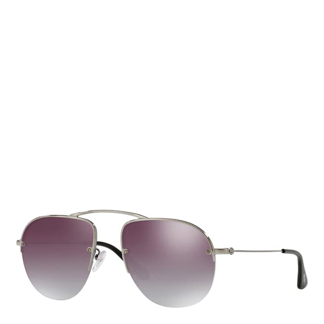 Prada Men's Silver/Grey Prada Sunglasses 55mm