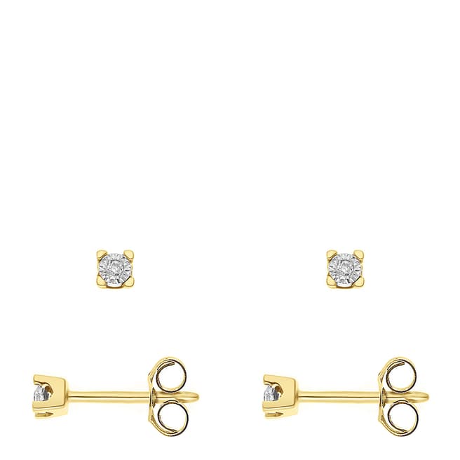 Only You Gold Diamond Stud Earrings 0.02 Cts
