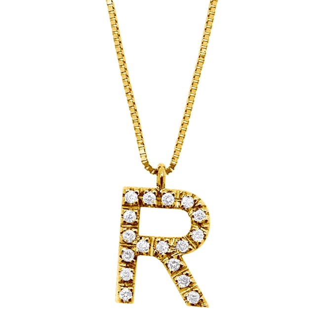 Only You Gold/Diamond 'R' Letter Necklace