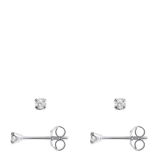 Only You Silver Diamond Stud Earrings 0.10 Cts