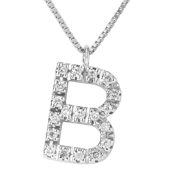 Only You Silver/Diamond 'B' Letter Necklace