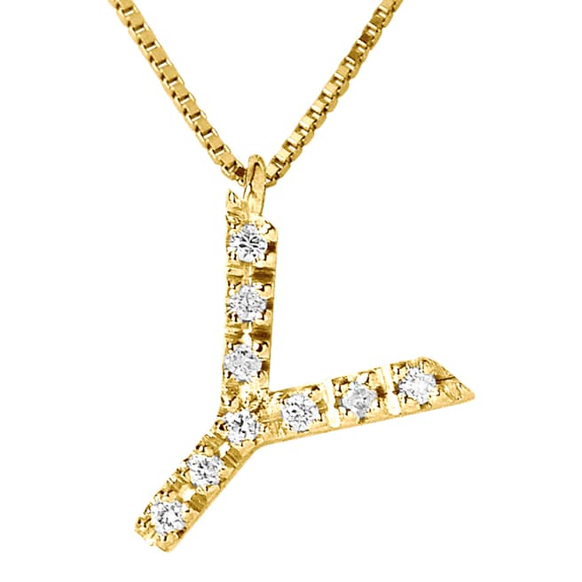 Pretty Solos Gold/Diamond 'Y' Letter Necklace