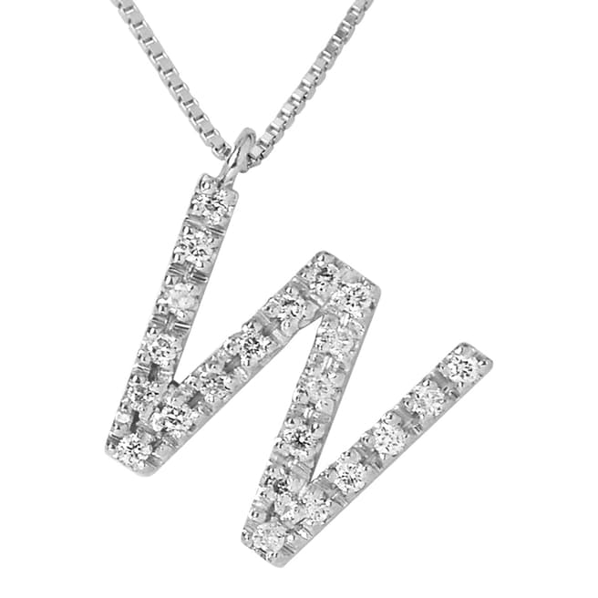 Only You Silver/Diamond 'W' Letter Necklace