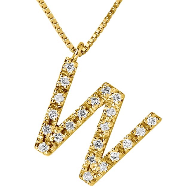 Only You Gold/Diamond 'W' Letter Necklace
