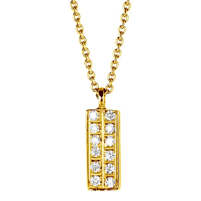 Pretty Solos Gold/Diamond Rectangle Necklace