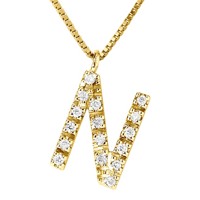 Pretty Solos Gold/Diamond 'N' Letter Necklace