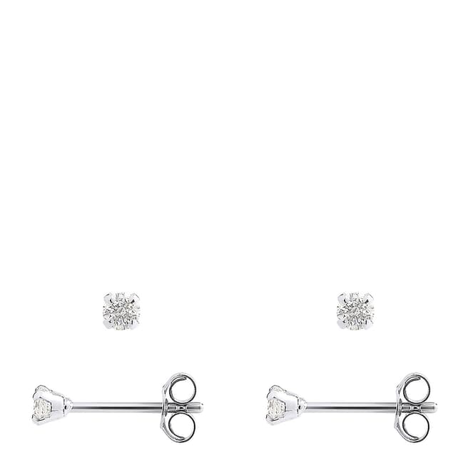 Only You Silver/Diamond Stud Earrings