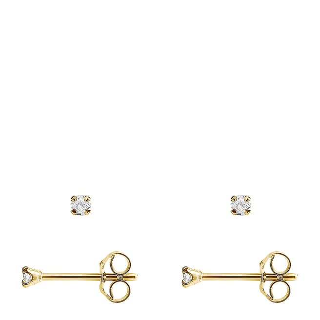 Pretty Solos Gold/Diamond Stud Earrings