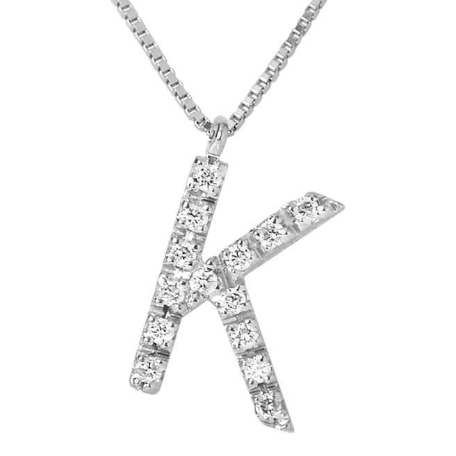 Only You Silver/Diamond 'K' Letter Necklace