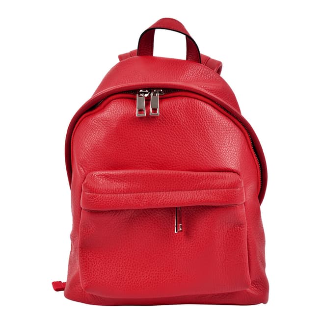 Roberta M Red Leather Backpack 