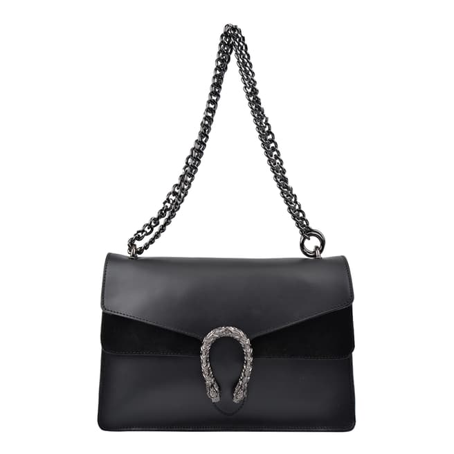 Isabella Rhea Black Leather Shoulder Bag