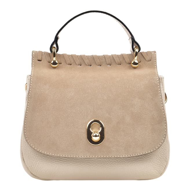 Luisa Vannini Beige Leather Top Handle Bag