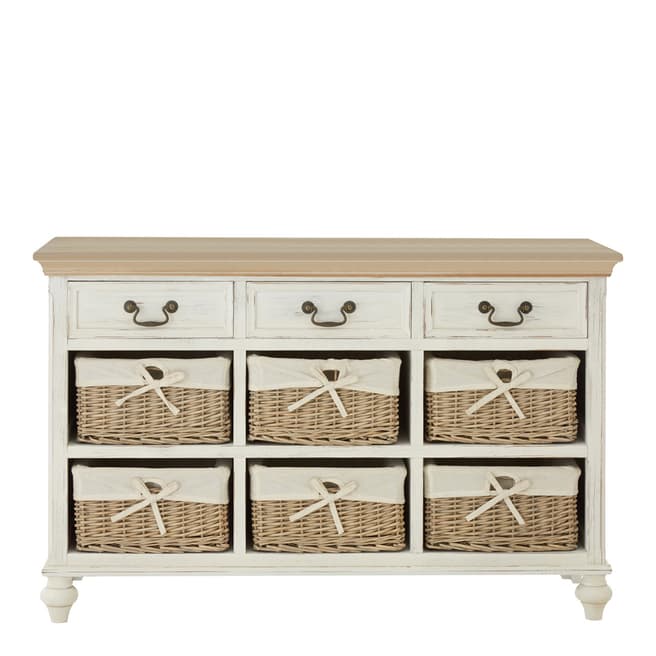 Premier Housewares Hendra Cabinet with 6 Willow Baskets