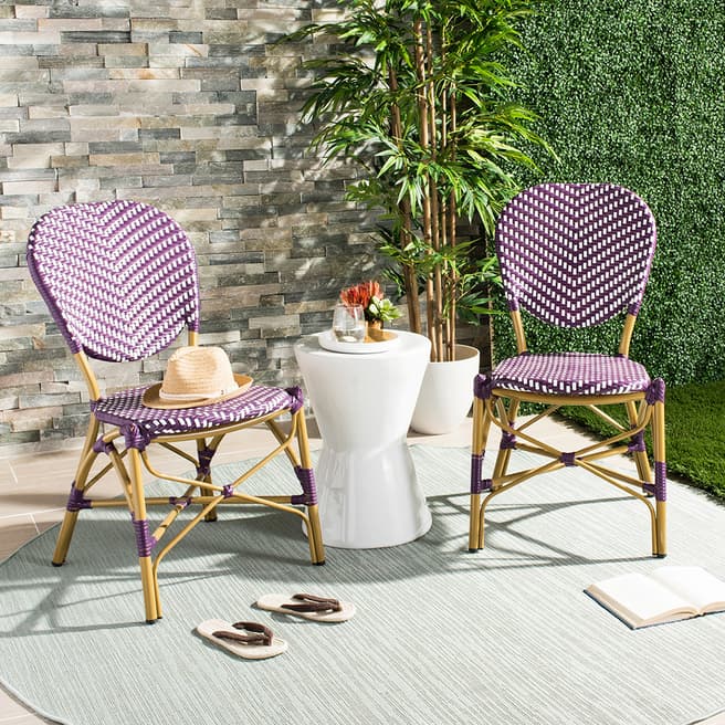 Safavieh Madeleine Bistro Side Chair Purple / White