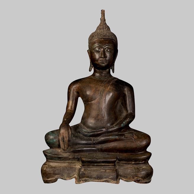 Eastern Treasures 19th Century Antique Thai Enlightenment Buddha Statue
