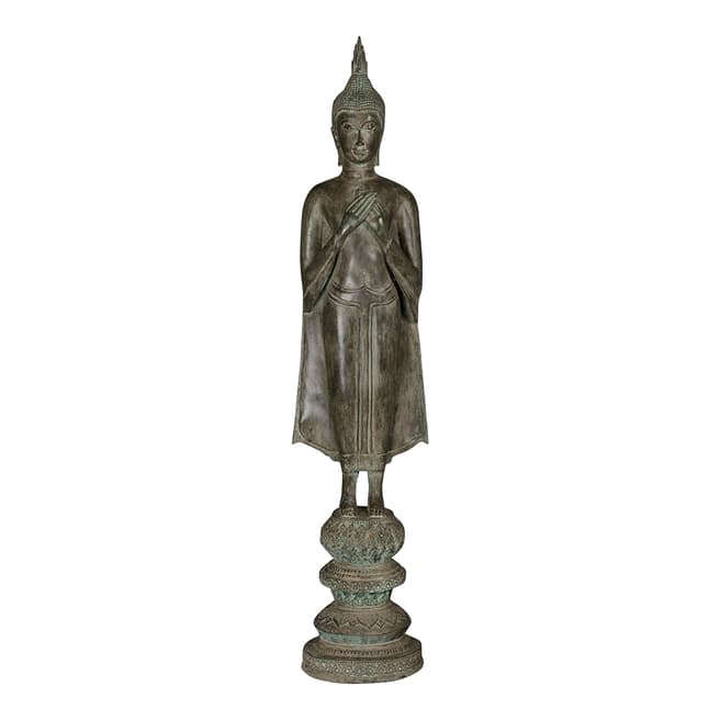 Eastern Treasures 19th Century Thai Standing Ayutthaya Thoughtful Buddha
