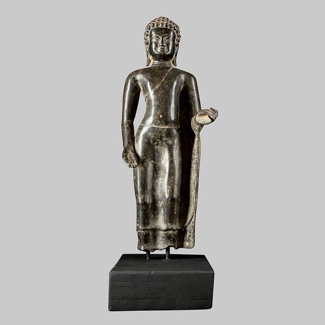 Eastern Treasures 19th Century Thai Bronze Abhaya Mudra Protection Buddha Statue