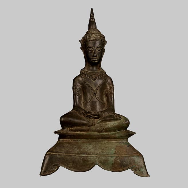 Eastern Treasures Antique 19th Century Ayutthaya Meditation Buddha Statue