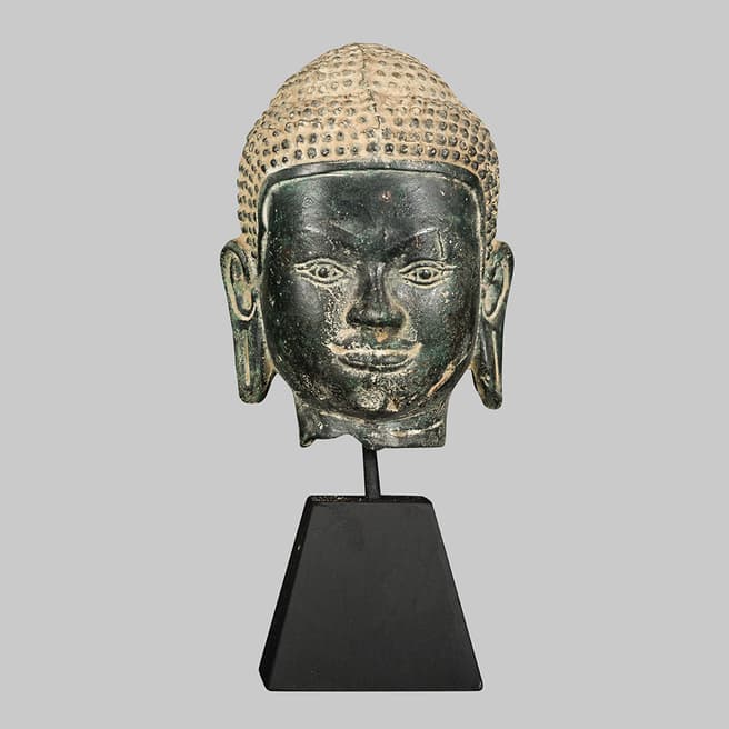 Eastern Treasures Antique Thai Style Bronze Buddha Head