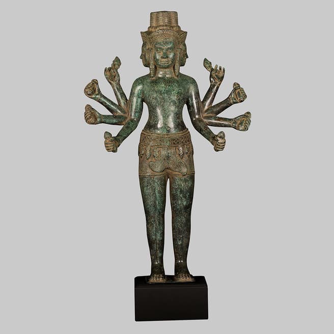 Eastern Treasures 19th Century Antique Indian Bronze Brahma Hindu God Creation