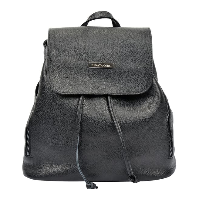 Giorgio Costa Black Leather Backpack