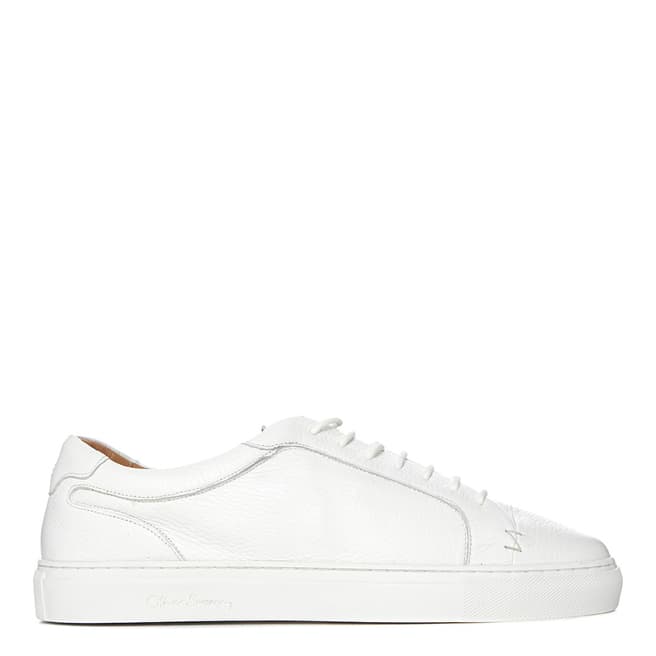 Oliver Sweeney White Grained Leather Borutta Trainers