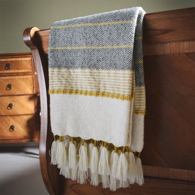 Gallery Living Yellow Kasbah Textured Throw 130x170cm