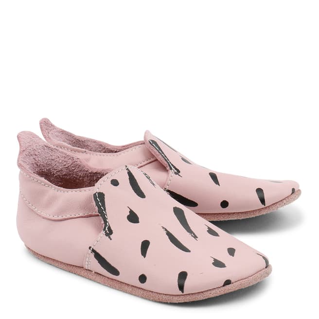 Bobux Baby Pink Paint Print Trims Loafer