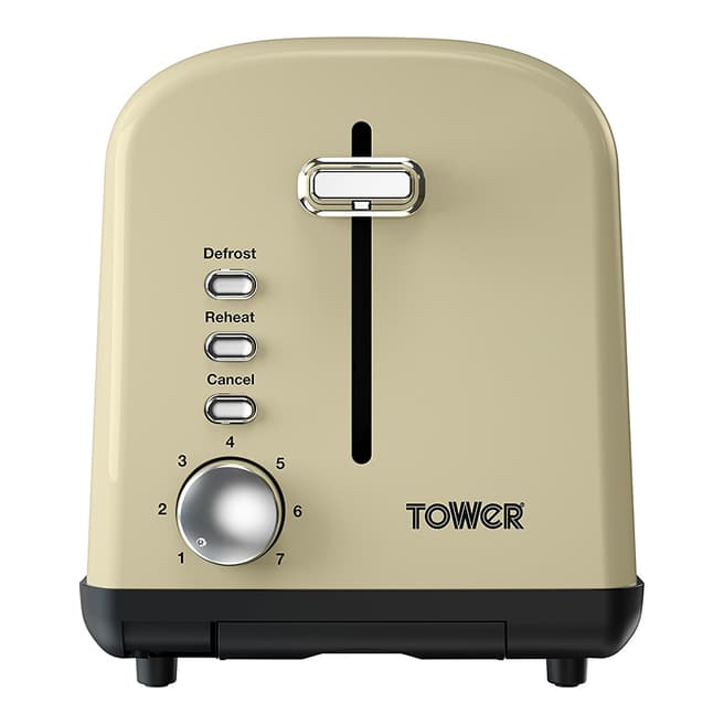 Tower Cream Infinity 2-Slice Toaster