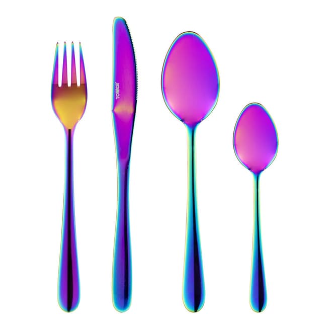 Tower 16 Piece Iridescent Stainless Steel Cutlery