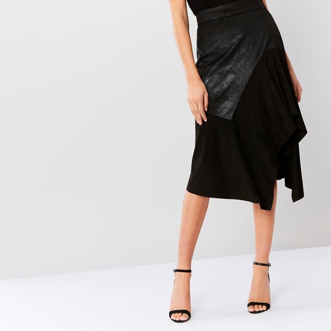Coast Black Nella Asymmetric Skirt