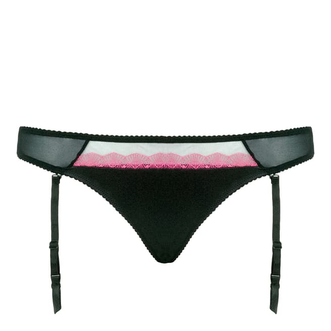 Curvy Kate Black/Rose Charm  Suspender Thong