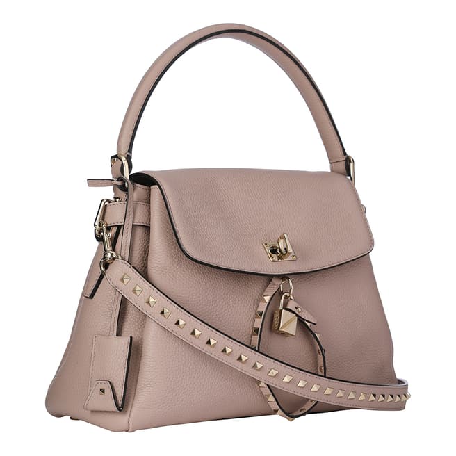 Valentino Pale Rose Top Handle Leather Bag 