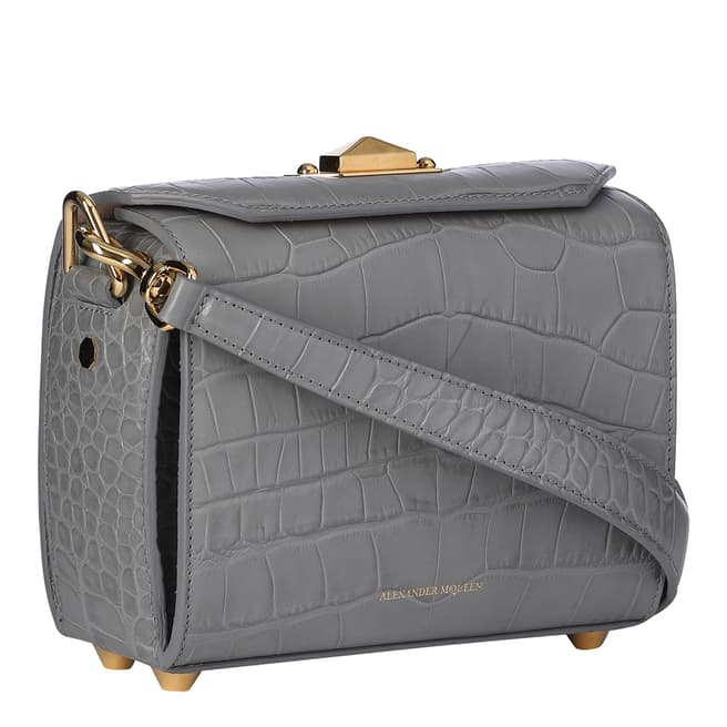 Alexander McQueen Grey Box Bag 19 Leather Shoulder Bag