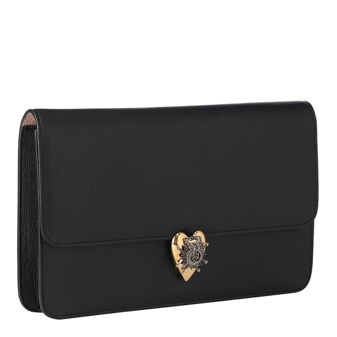 Alexander McQueen Black Heart Leather Envelope Clutch Bag